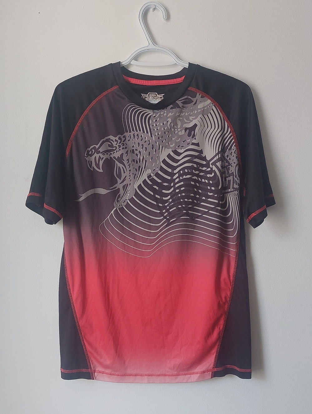 Men's MMA Y2k Dragon Red Graphic Athletic Shirt S